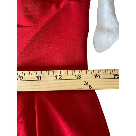 Lucci Lu Short A Line Formal Cocktail Dress Backless Corset Scoop Neck Red - Picture 8 of 10